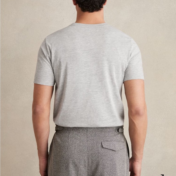 Reiss Bless Cotton Crew Neck T-Shirt in Grey Marl - Picture 4 of 10